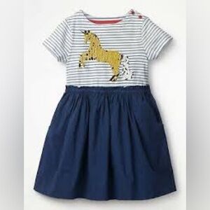 Mini Boden Flip Sequin Unicorn Dress Size 7-8